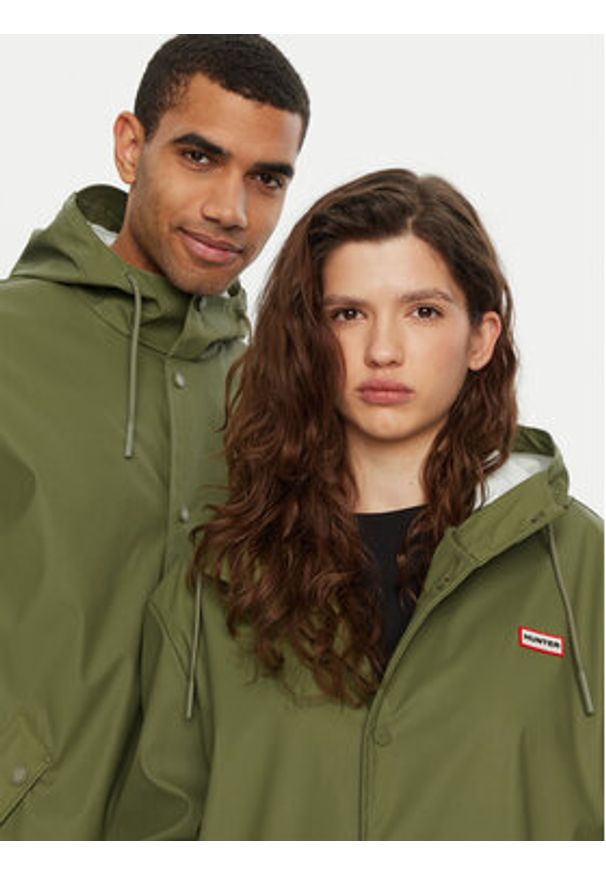 Hunter Kurtka przeciwdeszczowa HARU0003242 Zielony Regular Fit. Kolor: zielony. Materiał: syntetyk
