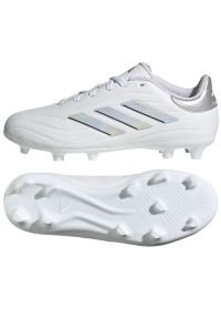 Adidas - Buty piłkarskie adidas Copa Pure.2 League Fg Jr IE7496 białe. Zapięcie: sznurówki. Kolor: biały. Materiał: guma, skóra, syntetyk. Sport: piłka nożna