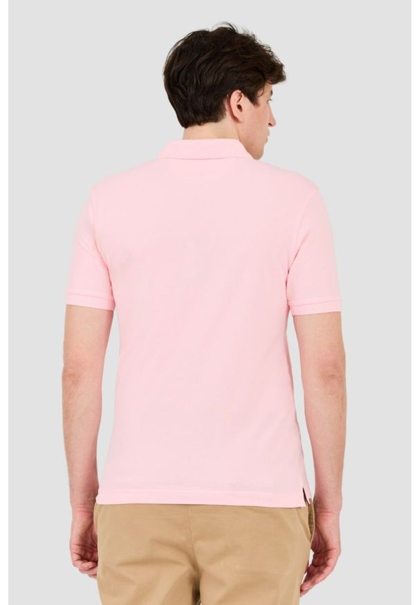 La Martina - LA MARTINA Różowy męski t-shirt z małym logo, Rozmiar XL. Typ kołnierza: polo. Kolor: różowy