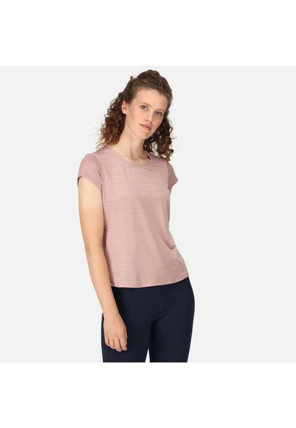 Regatta - Limonite VI damska koszulka z krótkim rękawem fitness. Kolor: różowy. Długość rękawa: krótki rękaw. Długość: krótkie. Sport: fitness