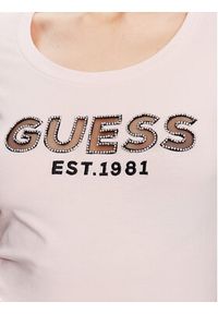 Guess T-Shirt Mesh Logo W3GI35 J1300 Różowy Slim Fit. Kolor: różowy. Materiał: bawełna #5