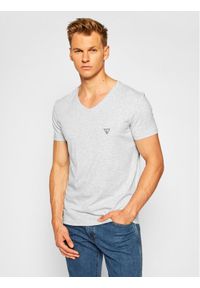 Guess T-Shirt U97M01 JR003 Szary Slim Fit. Kolor: szary. Materiał: bawełna