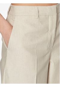 Calvin Klein Spodnie materiałowe K20K205226 Beżowy Wide Leg. Kolor: beżowy. Materiał: materiał, bawełna, len