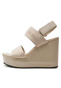 Calvin Klein Jeans Sandały Wedge Sandal Webbing In Mr YW0YW01360 Beżowy. Kolor: beżowy #4