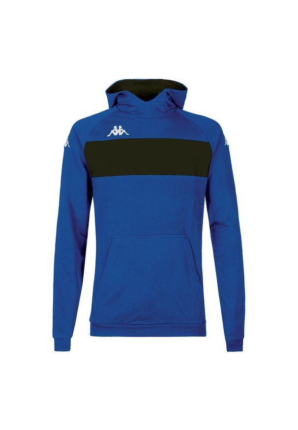 Bluza z kapturem dla dzieci Kappa Daccio. Typ kołnierza: kaptur. Kolor: czarny, niebieski, wielokolorowy. Wzór: kolorowy. Sport: fitness, joga i pilates