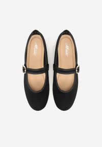 Renee - Czarne Balerinki Mary Jane z Klamrą Zaurg. Okazja: na co dzień. Zapięcie: klamry. Kolor: czarny. Materiał: jeans. Styl: klasyczny, casual, elegancki #3