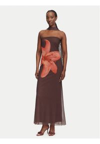 Vero Moda Sukienka letnia Rosetta 10356030 Brązowy ciemny Regular Fit. Kolor: brązowy. Materiał: syntetyk. Sezon: lato #1