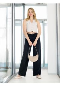 Sinsay - Jeansy wide leg - czarny. Stan: podwyższony. Kolor: czarny. Długość: długie #1