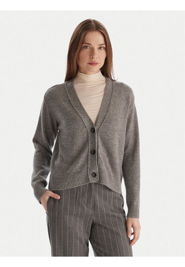 Marella Kardigan Blazer 2525346032 Szary Regular Fit. Kolor: szary. Materiał: wełna