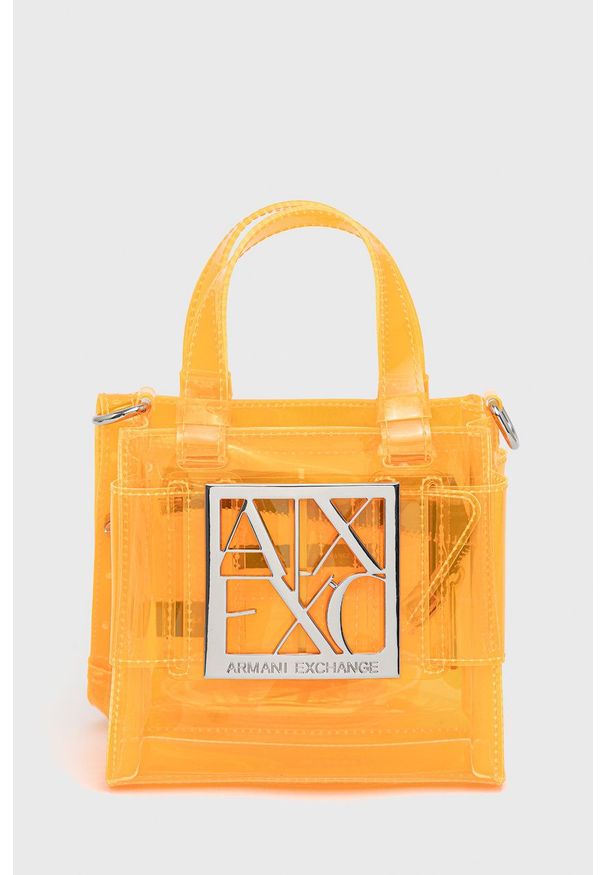Armani Exchange torebka kolor pomarańczowy. Kolor: pomarańczowy. Rodzaj torebki: na ramię