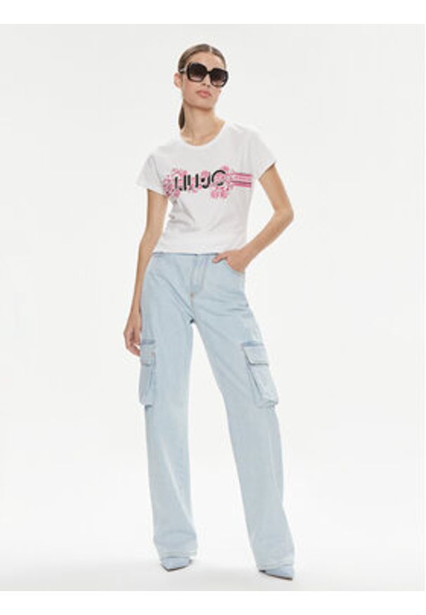 Liu Jo T-Shirt MA4340 JS923 Biały Regular Fit. Kolor: biały. Materiał: bawełna