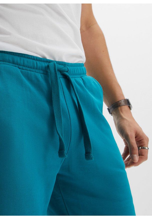 bonprix - Bermudy dresowe. Kolor: niebieski. Materiał: dresówka