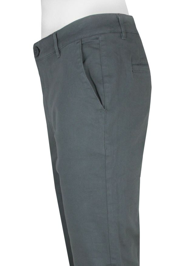 Męskie Spodnie Bawełniane (Chinos) - Pako Jeans - Ciemny Popiel. Materiał: bawełna