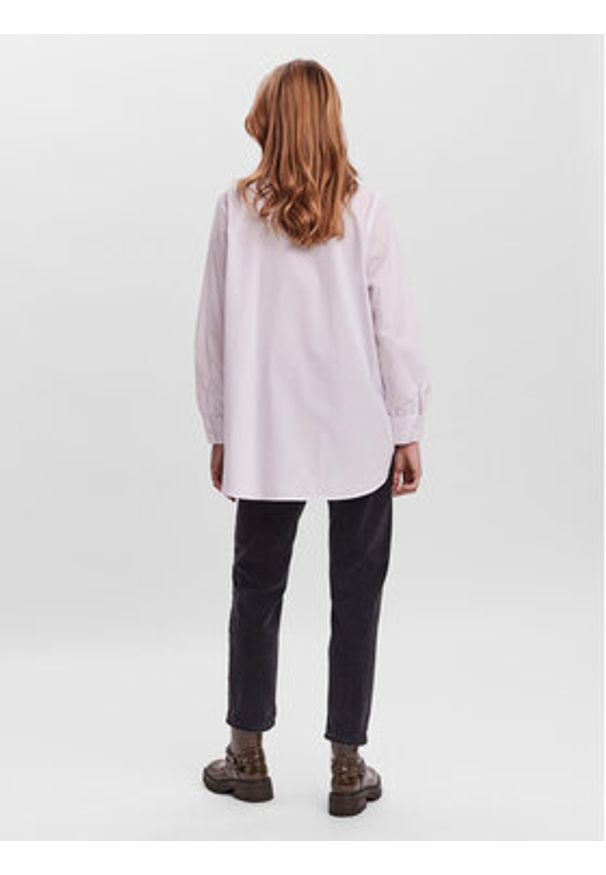 Vero Moda Koszula 10264952 Biały Regular Fit. Kolor: biały. Materiał: bawełna, syntetyk