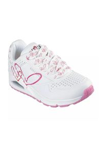 skechers - Adidasy Skechers Uno - Twin Hearts, Kobiety. Kolor: biały. Materiał: materiał, skóra ekologiczna
