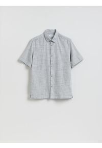 Reserved - Strukturalna koszula regular fit - granatowy. Kolor: niebieski. Materiał: tkanina, bawełna #1
