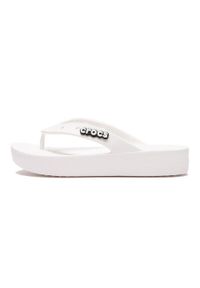 Japonki damskie Crocs Platform Flip. Kolor: biały. Materiał: materiał, syntetyk. Obcas: na platformie