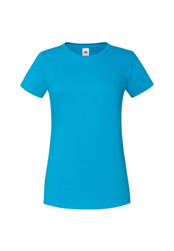 FRUIT OF THE LOOM - Koszulka Damska Z Bawełny Czesanej Iconic. Kolor: niebieski. Materiał: bawełna. Sport: turystyka piesza