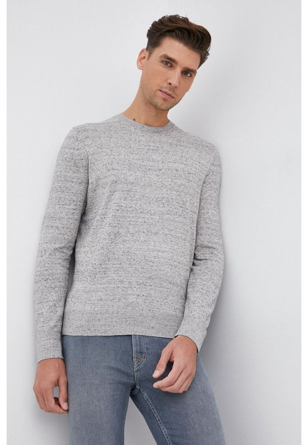 GAP - Sweter. Okazja: na co dzień. Kolor: szary. Materiał: dzianina. Długość rękawa: długi rękaw. Długość: długie. Styl: casual