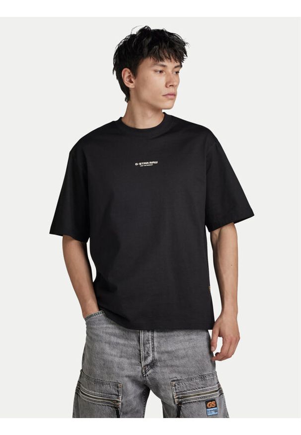 G-Star RAW - G-Star Raw T-Shirt Center D24780-C336 Czarny Boxy Fit. Kolor: czarny. Materiał: bawełna