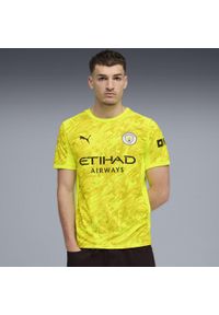Puma - Męska koszulka bramkarska Manchester City 25/26 PUMA Yellow Alert. Kolor: żółty. Materiał: tkanina. Sport: piłka nożna