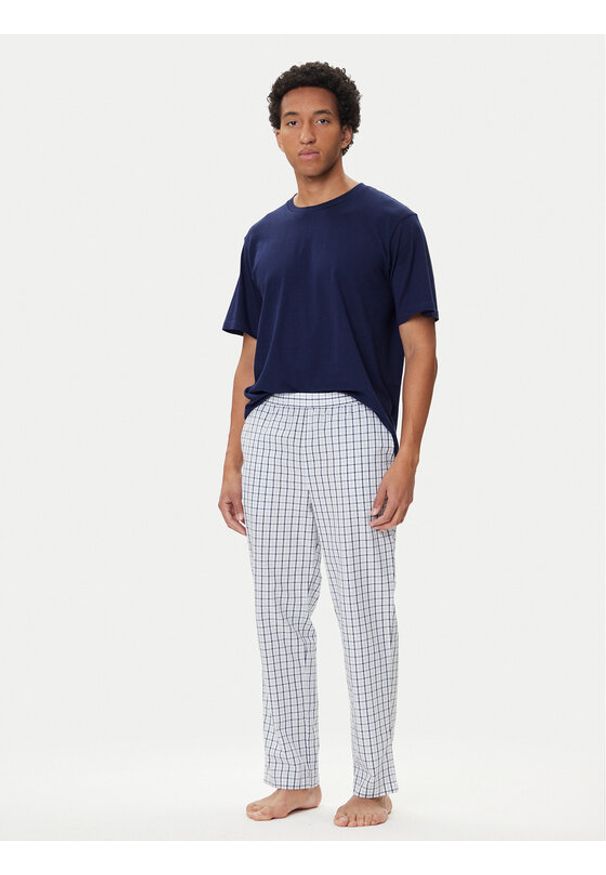 Jack & Jones - Jack&Jones Piżama Florence 12282813 Niebieski Regular Fit. Kolor: niebieski. Materiał: bawełna