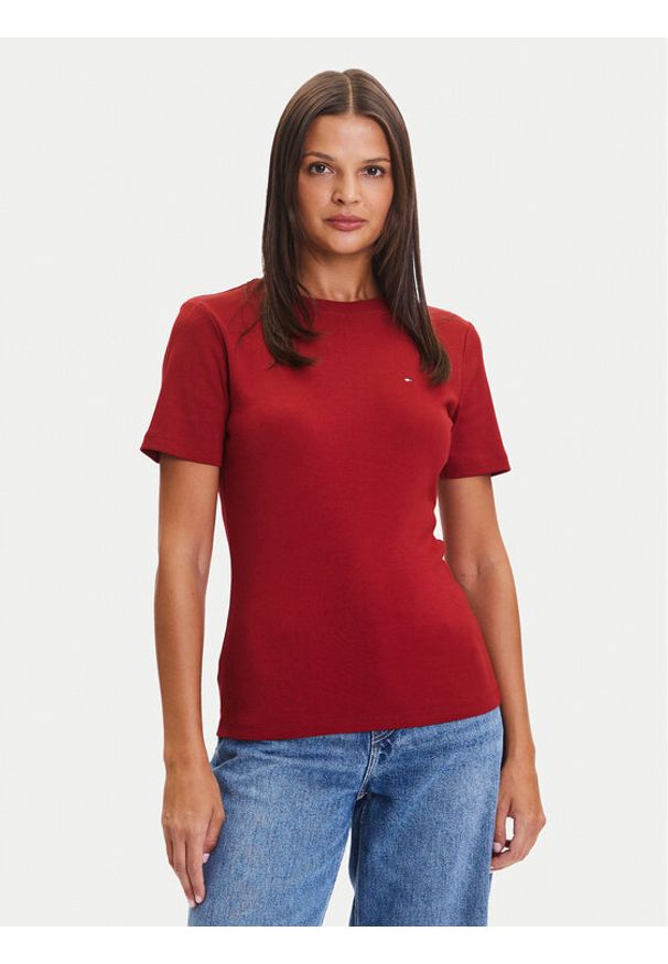 TOMMY HILFIGER - Tommy Hilfiger T-Shirt New Cody WW0WW40587 Czerwony Slim Fit. Kolor: czerwony. Materiał: bawełna
