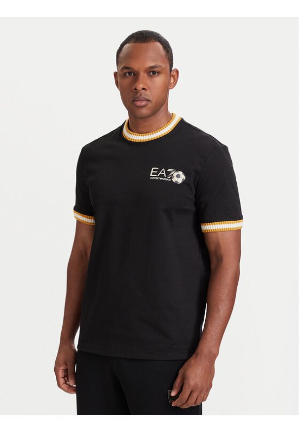 EA7 Emporio Armani T-Shirt 7M002131 AF12957 UC001 Czarny Regular Fit. Kolor: czarny. Materiał: bawełna