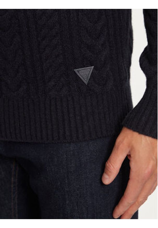 Guess Sweter M4BR12 Z3HA2 Granatowy Regular Fit. Kolor: niebieski. Materiał: syntetyk