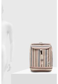 Lefrik plecak damski kolor beżowy duży wzorzysty. Kolor: beżowy. Materiał: poliester #4