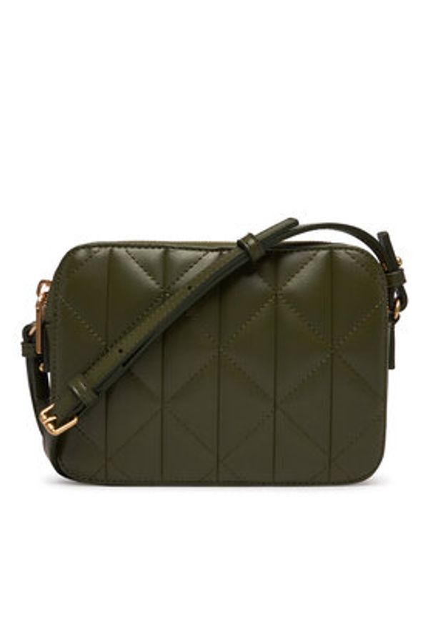 Calvin Klein Torebka Quilted Double Zip Camera Bag LV04F3328G Beżowy. Kolor: beżowy. Materiał: skórzane