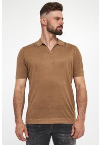 Karl Lagerfeld - Polo męskie lniane KARL LAGERFELD. Typ kołnierza: polo. Materiał: len #3