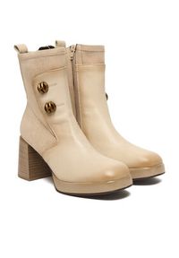 Hispanitas Botki HI254228 Écru. Materiał: lakier, skóra #4