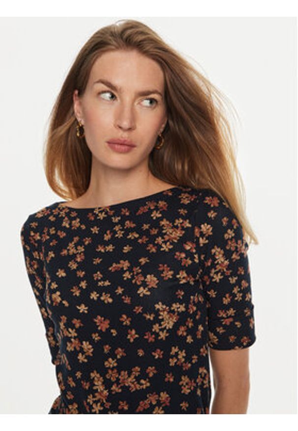 Lauren Ralph Lauren Bluzka 200940521001 Granatowy Slim Fit. Kolor: niebieski. Materiał: bawełna