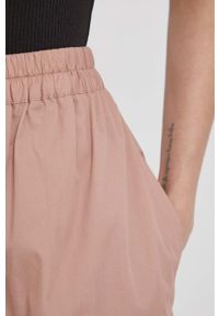 DKNY - Dkny spodnie P2CKTM88 damskie kolor beżowy szerokie high waist. Stan: podwyższony. Kolor: beżowy. Materiał: tkanina #4