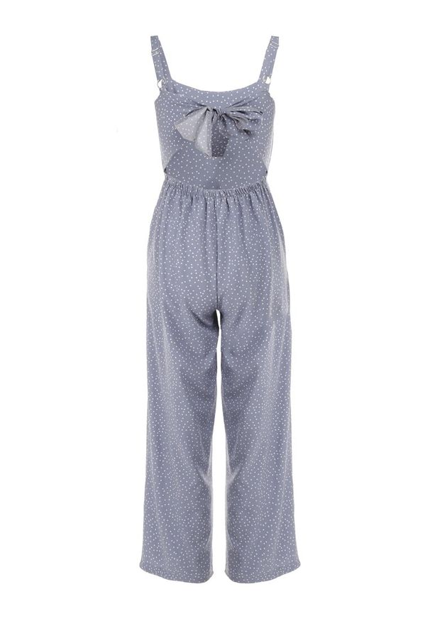 Born2be - Jasnoniebieski Kombinezon Aereira. Okazja: na imprezę, na co dzień. Kolor: niebieski. Długość rękawa: na ramiączkach. Długość: długie. Wzór: kropki, aplikacja. Sezon: lato. Styl: casual