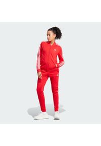 Adidas - Dres Essentials 3-Stripes. Kolor: czerwony, biały, wielokolorowy. Materiał: dresówka