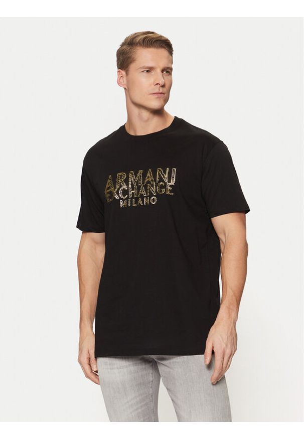 Armani Exchange T-Shirt XM000326 AF10364 UC001 Czarny Regular Fit. Kolor: czarny. Materiał: bawełna