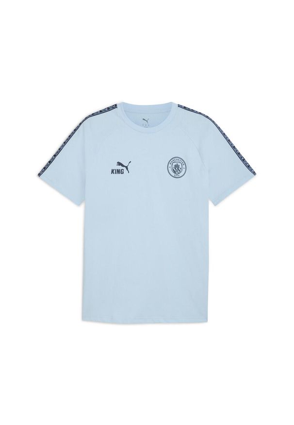 Puma - Męska koszulka Manchester City KING PUMA Silver Sky Deep Navy Blue. Kolor: niebieski