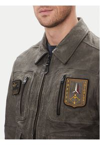 Aeronautica Militare Kurtka skórzana 251PN5047PL00300 Szary Regular Fit. Kolor: szary. Materiał: skóra #4