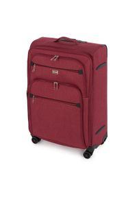 Wittchen - Średnia walizka z kolorowym suwakiem bordowa. Kolor: czerwony. Materiał: poliester. Wzór: kolorowy. Styl: wakacyjny #3