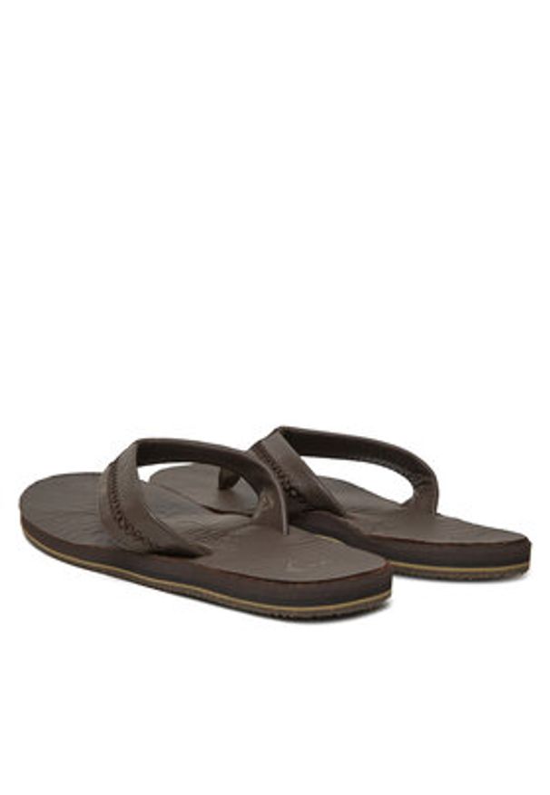 Quiksilver Japonki AQYL101302 Brązowy. Kolor: brązowy. Materiał: skóra