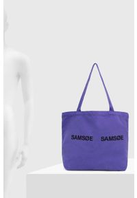 Samsoe & Samsoe - Samsoe Samsoe torebka kolor fioletowy. Kolor: fioletowy. Wzór: nadruk. Materiał: z nadrukiem. Rodzaj torebki: na ramię #2