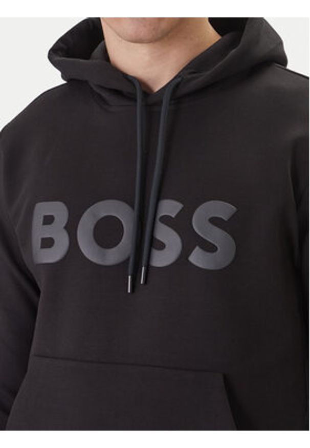 BOSS Bluza Soody 50555515 Czarny Regular Fit. Kolor: czarny. Materiał: bawełna