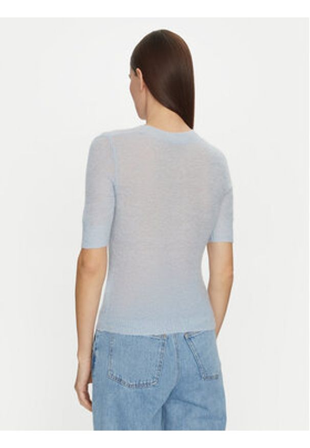 BOSS Sweter 50530718 Błękitny Slim Fit. Kolor: niebieski. Materiał: wełna, syntetyk