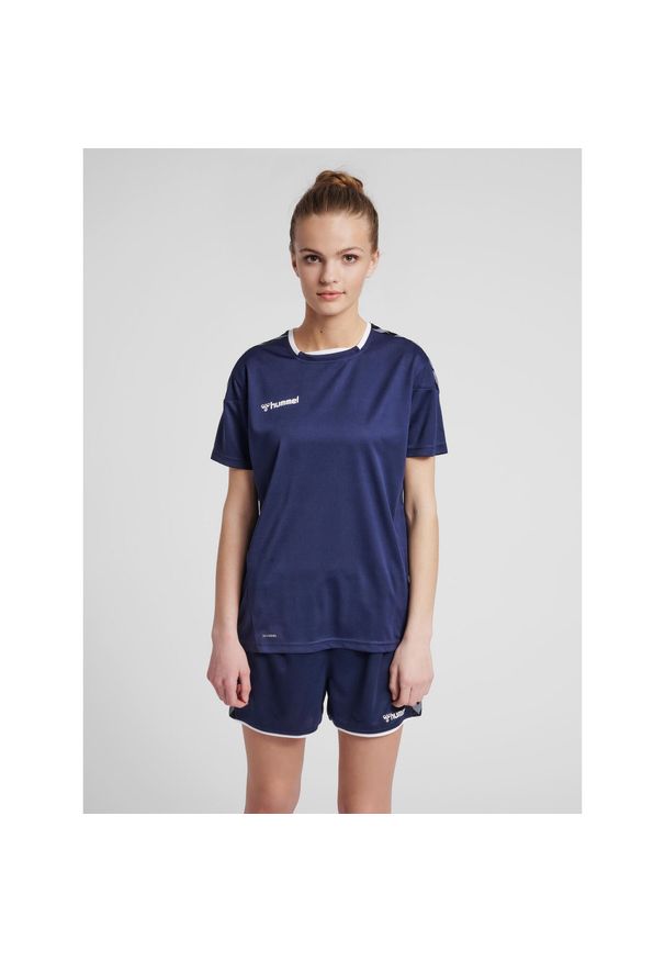 Hummel KOSZULKA DAMSKA T-shirt hmlAUTHENTIC POLY JERSEY WOMAN. Kolor: niebieski. Materiał: jersey. Sport: taniec, joga i pilates