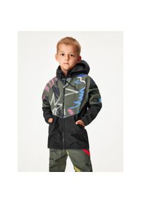 UNUO - Polarowa kurtka wąska softshellowa dla dzieci, czarny, khaki, Fantazie. Kolor: czarny. Materiał: materiał, poliester, softshell. Sezon: jesień, wiosna
