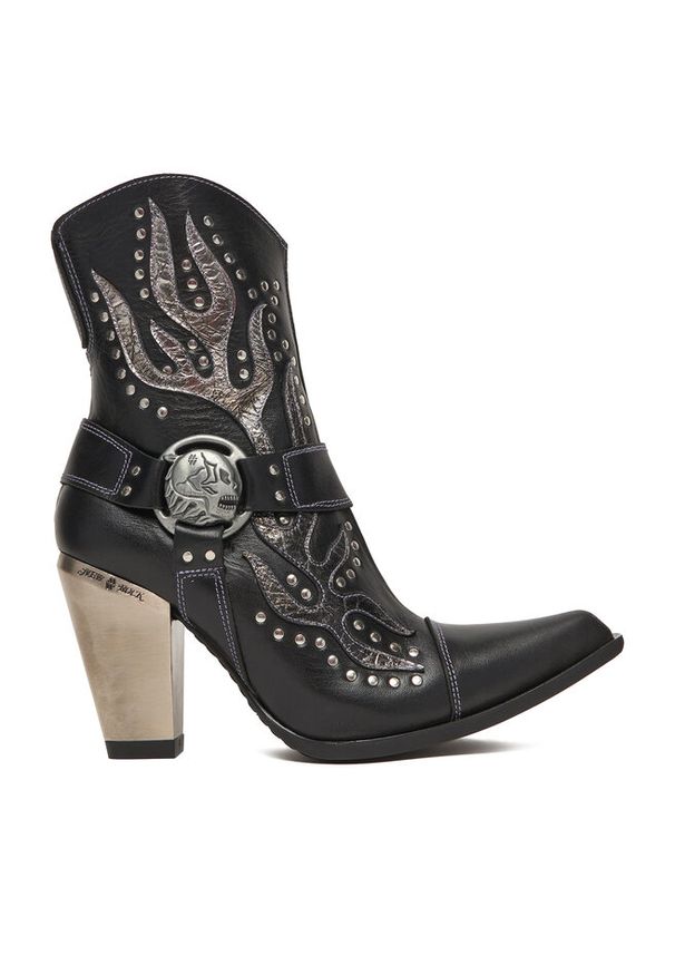 Kowbojki NEW ROCK. Kolor: czarny. Styl: rockowy