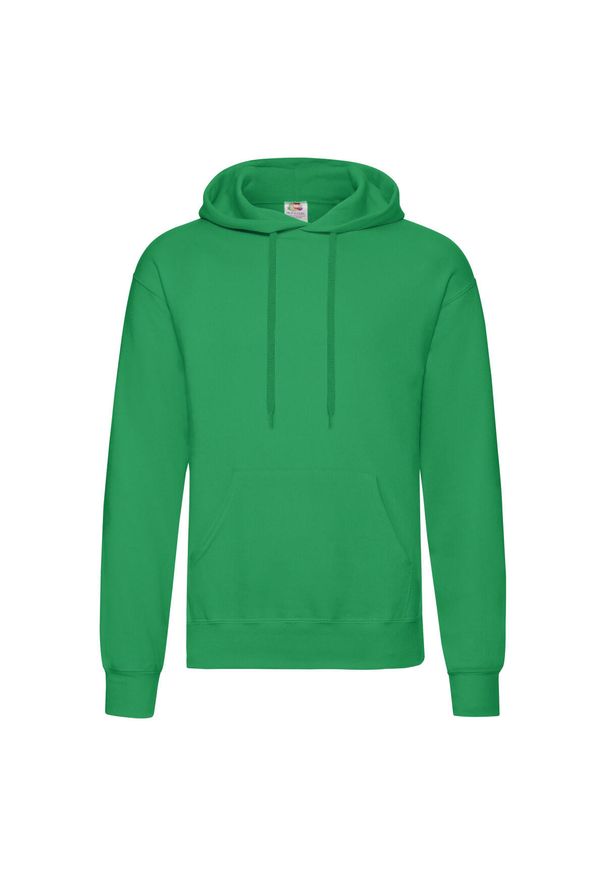 FRUIT OF THE LOOM - Męska Klasyczna Bluza Z Kapturem. Typ kołnierza: kaptur. Kolor: zielony