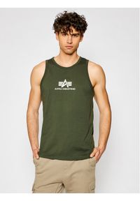 Alpha Industries Tank top Basic 126566 Zielony Regular Fit. Kolor: zielony. Materiał: bawełna